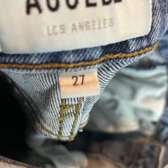 AGOLDE Nico High Rise Skinny Jeans 27” Waist Cropped Raw Hem Stretch Button Fly - Picture 8 of 9